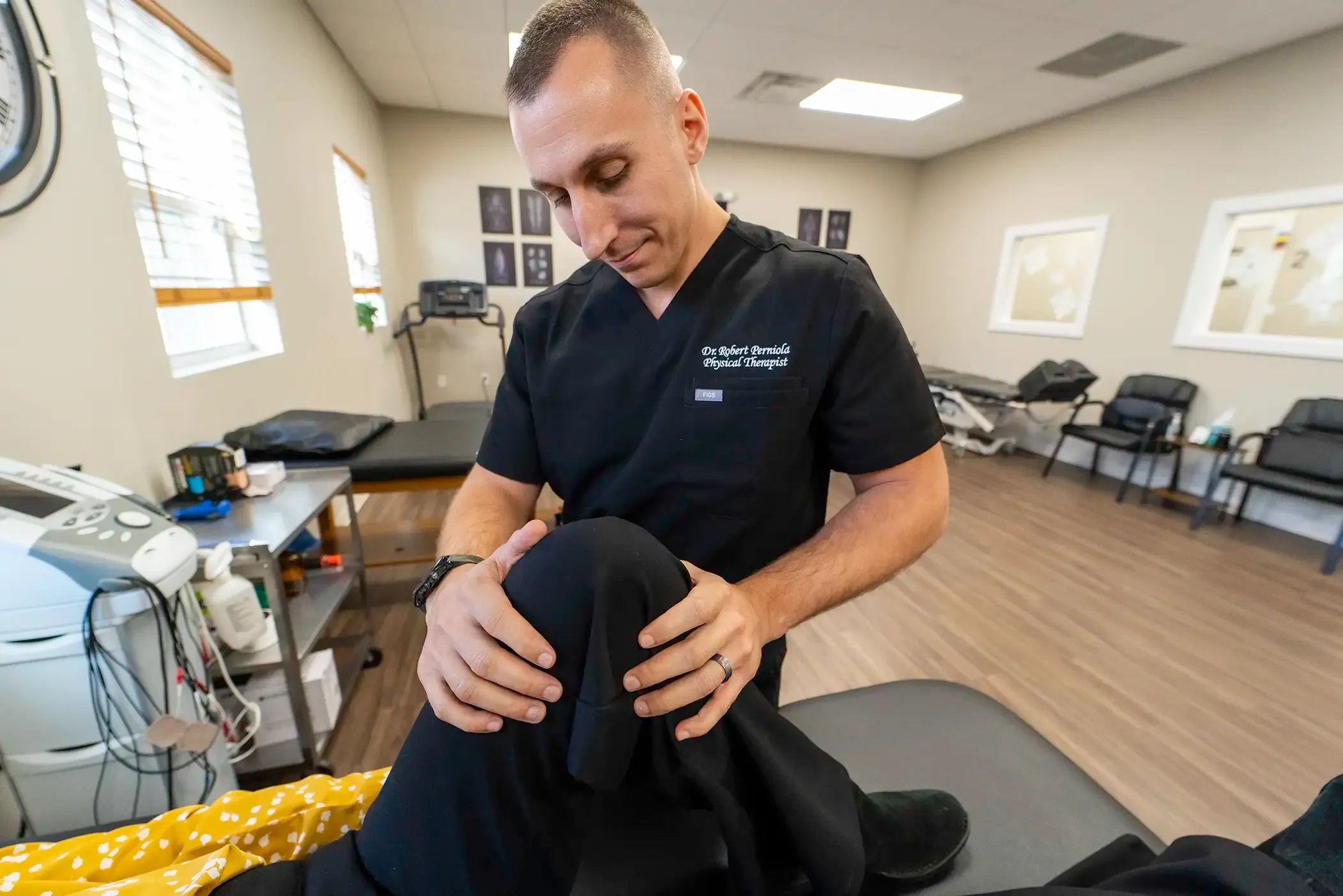 Patient undergoing a neurological evaluation for nerve pain and numbness at a chiropractic clinic in Morganville, NJ