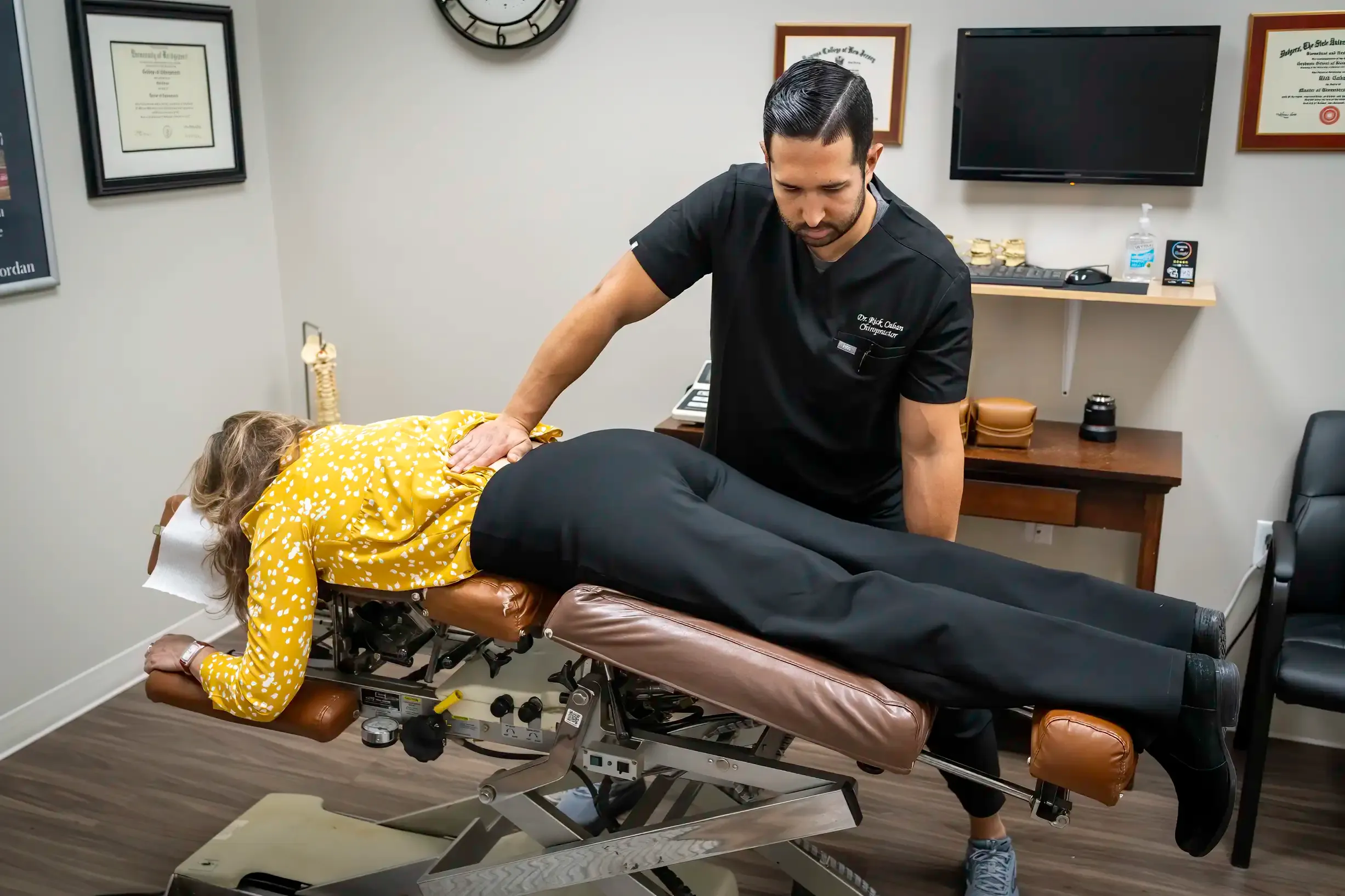 Chiropractic adjustment at Limitless Spine & Joint Care in Morganville, NJ.